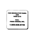 Kenmore 3639751581 decorative panel and trim kits diagram