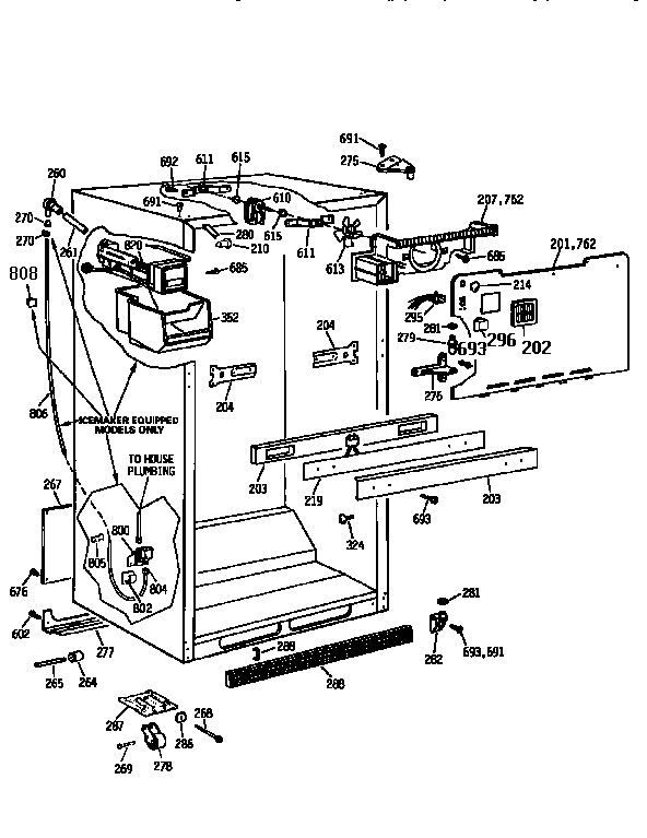 Kenmore 3639658512 cabinet diagram