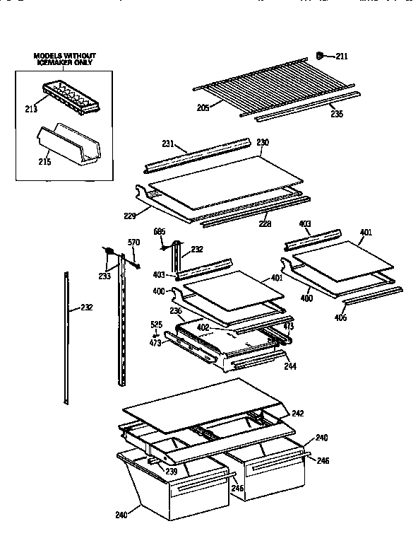 Kenmore 3639658512 shelf diagram