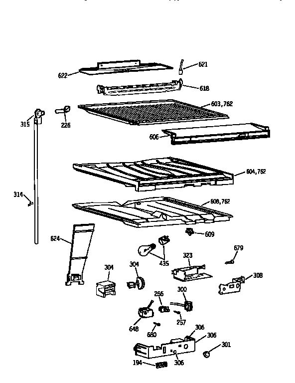 Kenmore 3639658512 compartment separator diagram