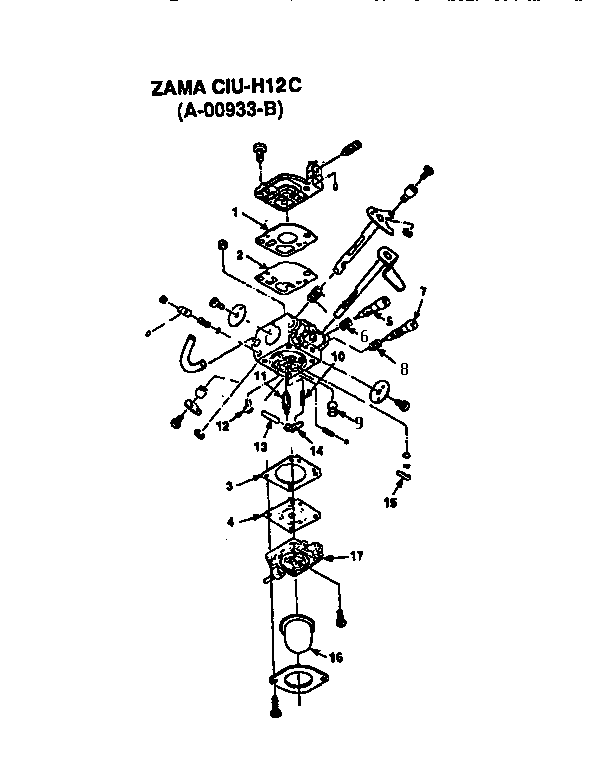 Homelite UT-18007 carburetor diagram