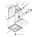 Amana AGM409W2 cabinet, exhaust duct & base diagram