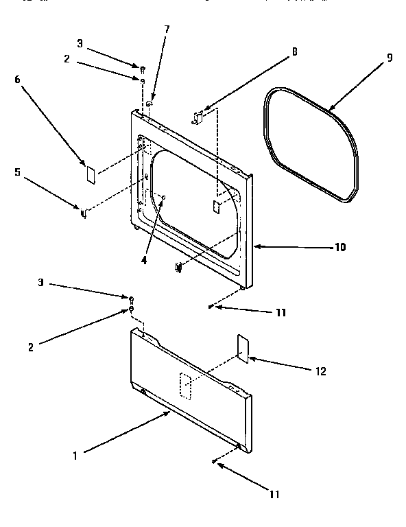 Amana AGM699L2 lower panel,front panel&seal diagram