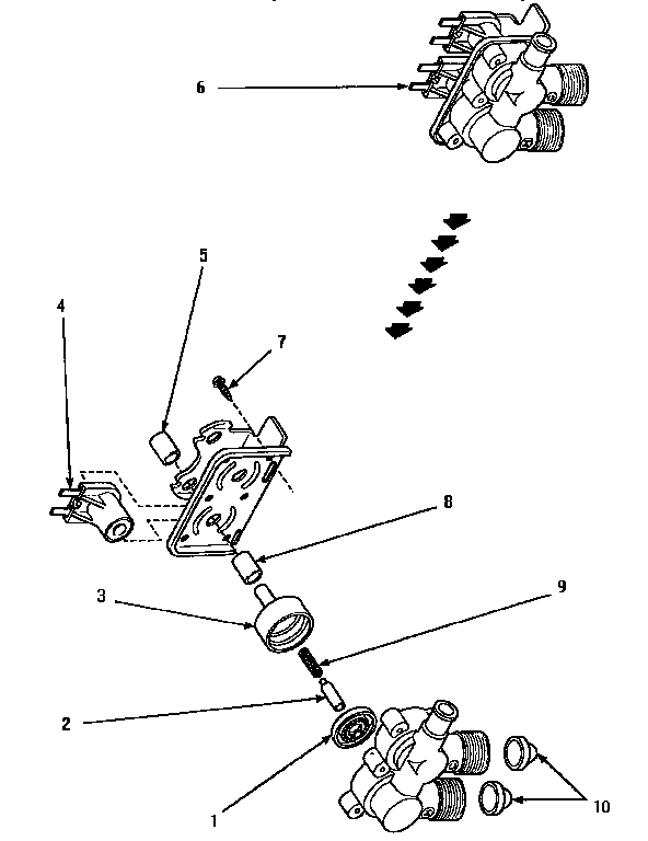 Amana AWM473W2 34963 mixing valve assembly diagram