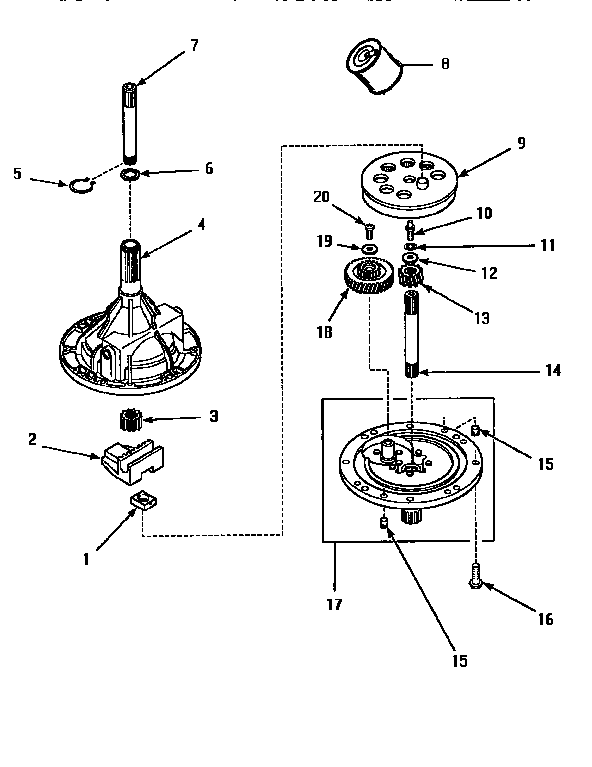 Amana AWM473W2 34526p transmission assembly diagram