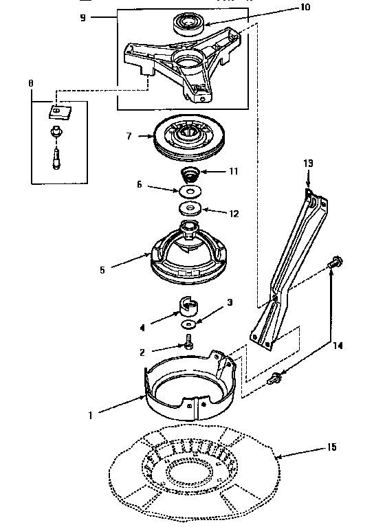 Amana AWM473W2 bearing housing & pivot dome diagram
