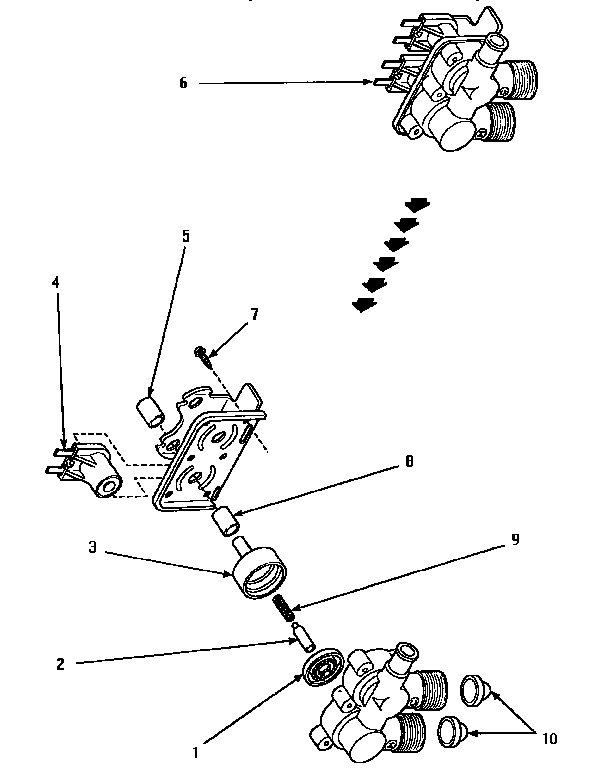 Amana AWM392W2 34963 mixing valve assembly diagram