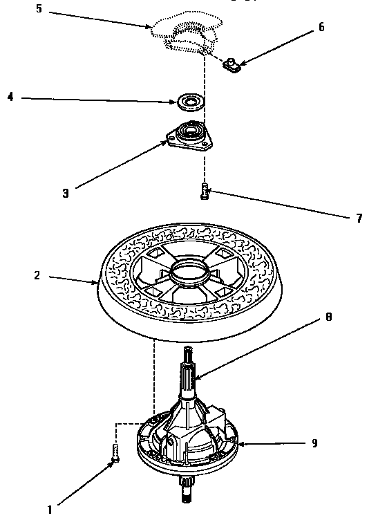 Amana AWM392W2 transmission assy & balance ring diagram