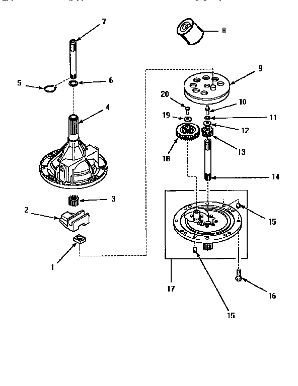 Amana AWM392W2 34526p transmission assembly diagram