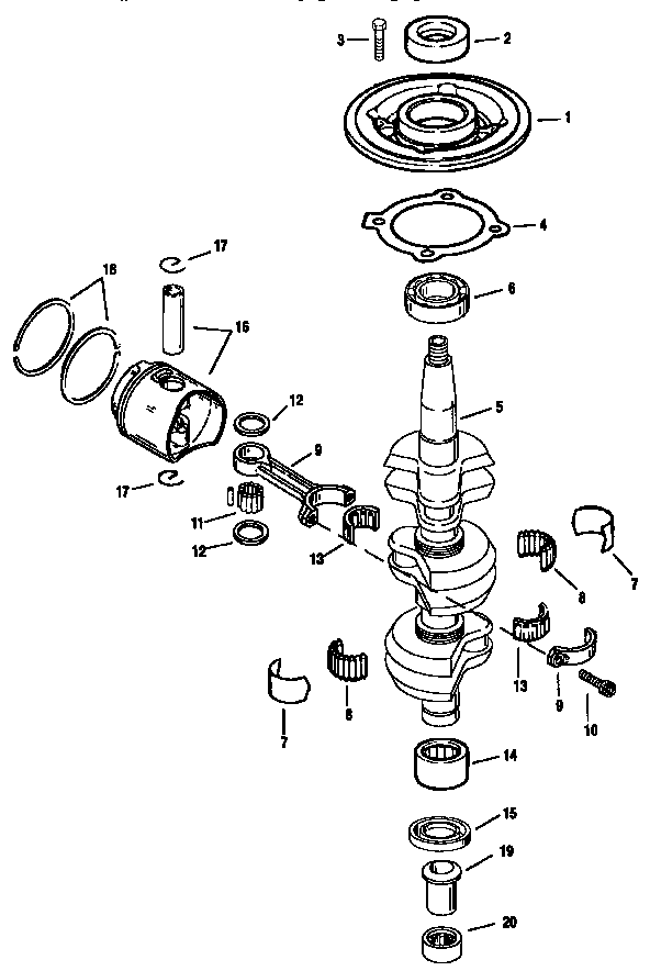 Craftsman 225582590 crankshaft and piston diagram