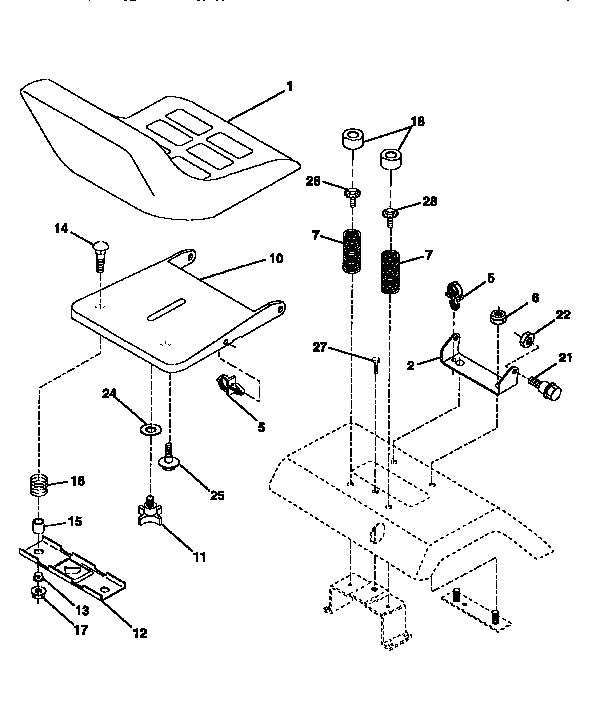 Craftsman 917252714 seat assembly diagram