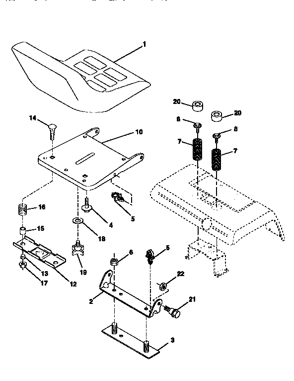 Craftsman 917250482 seat  assembly diagram