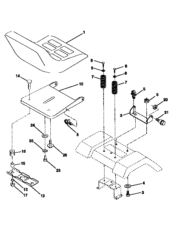 Craftsman 917256540 seat assembly diagram