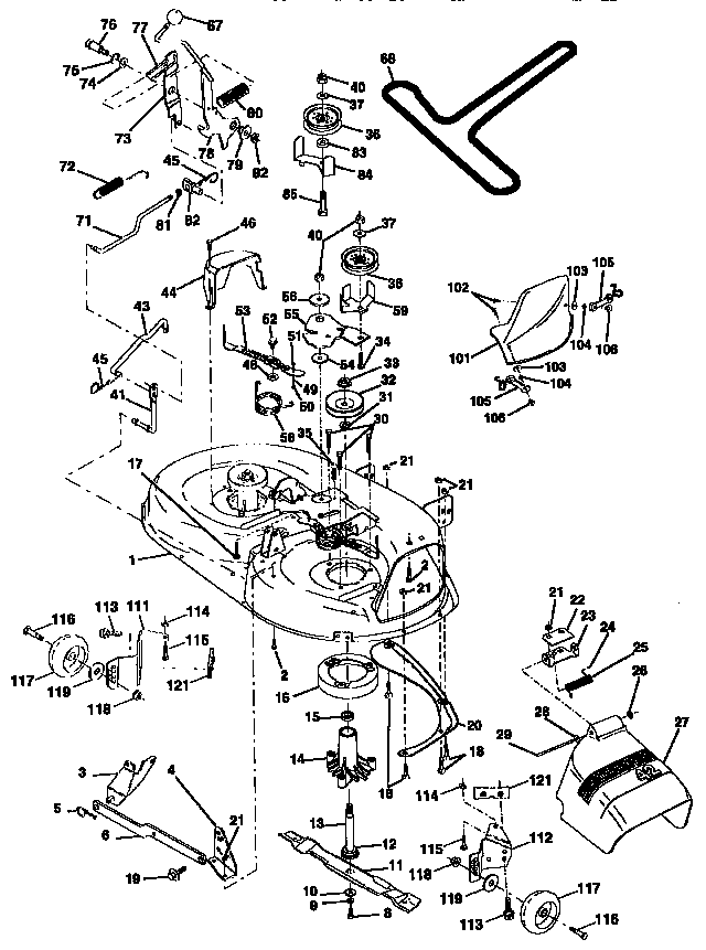 Craftsman 917256540 mower deck diagram