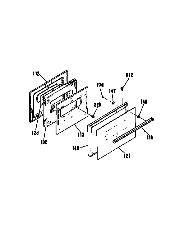 Kenmore 9114534191 door section diagram