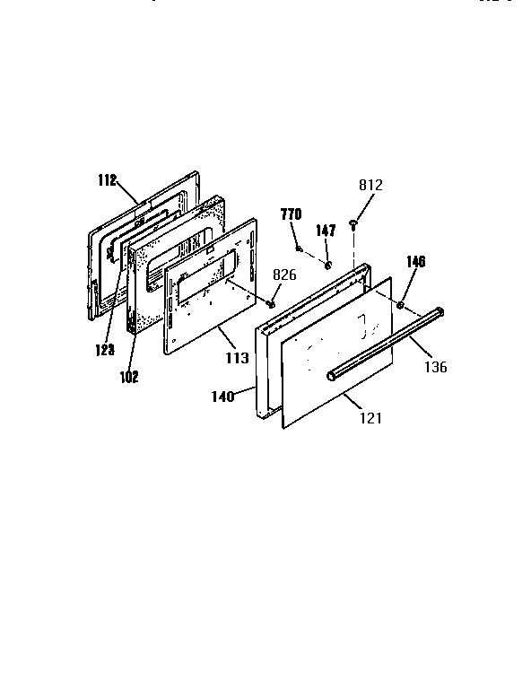 Kenmore 9114524191 door section diagram