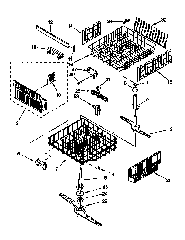 Kenmore 6651765194 dishrack diagram