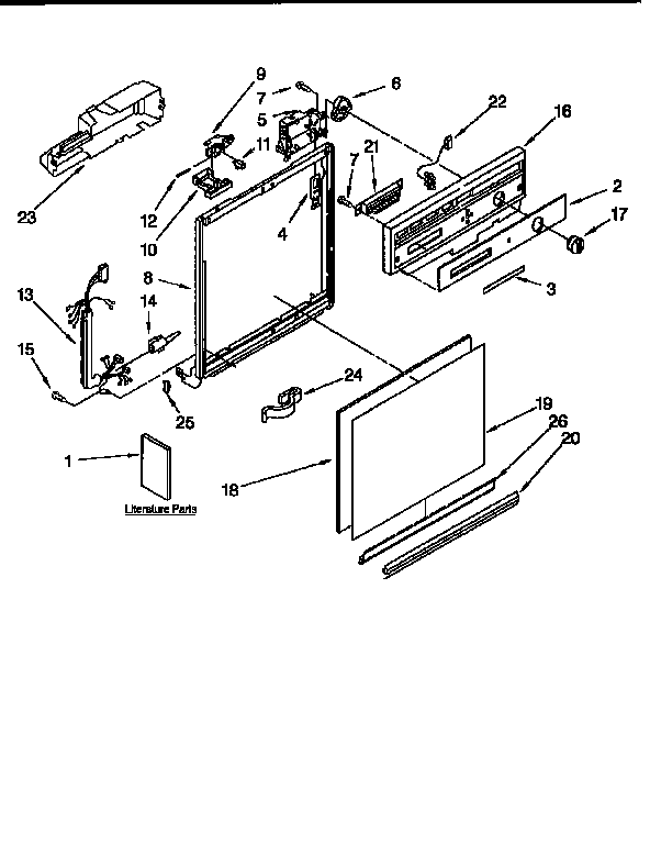 Kenmore 6651574993 frame and console diagram