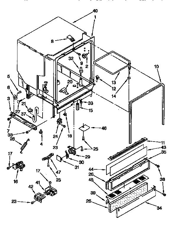 Kenmore 6651574993 tub assembly diagram