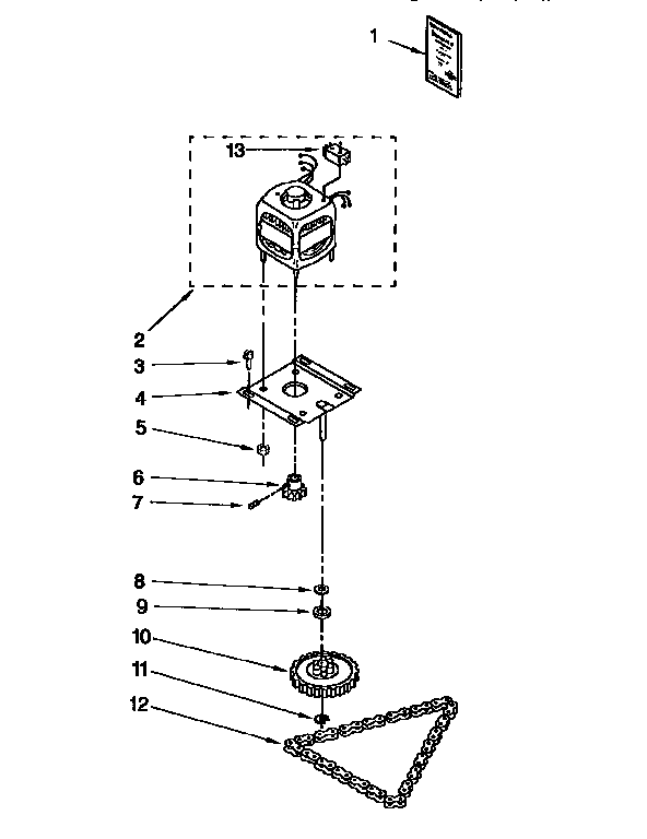 Kenmore 6651350595 motor and drive diagram