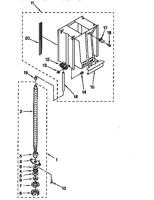 Kenmore 6651350595 powerscrew and ram diagram