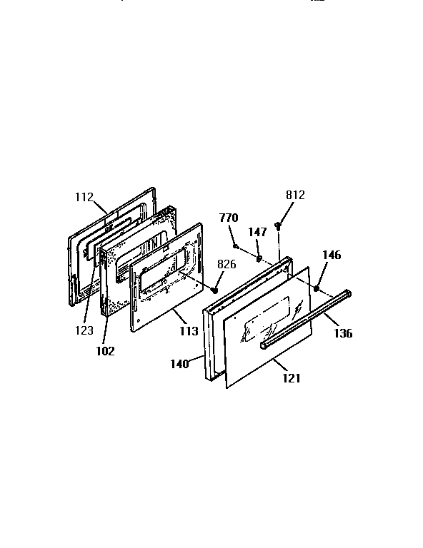 Kenmore 9114624191 door section diagram