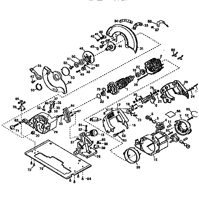 DeWalt DW384 TYPE2 unit parts diagram