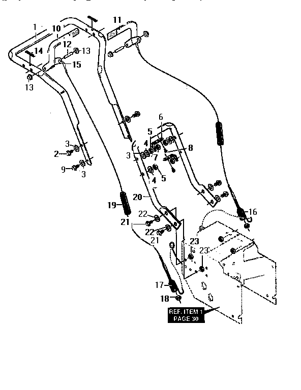 Craftsman 536886380 handle assembly diagram