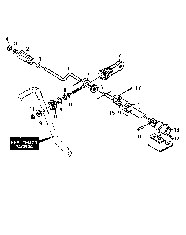Craftsman 536886380 chute control rod diagram