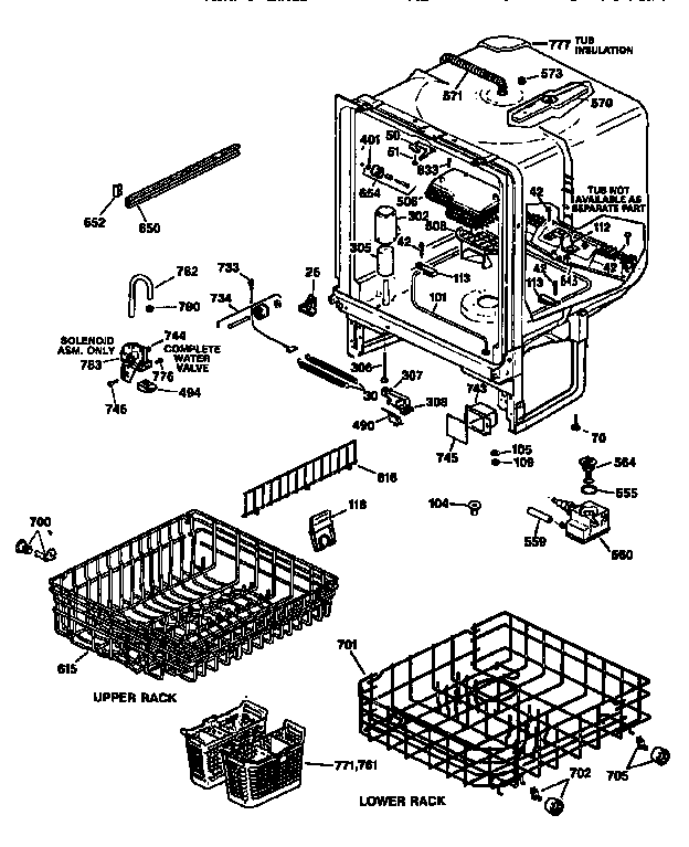 GE GSD1230X66WW tub assembly diagram
