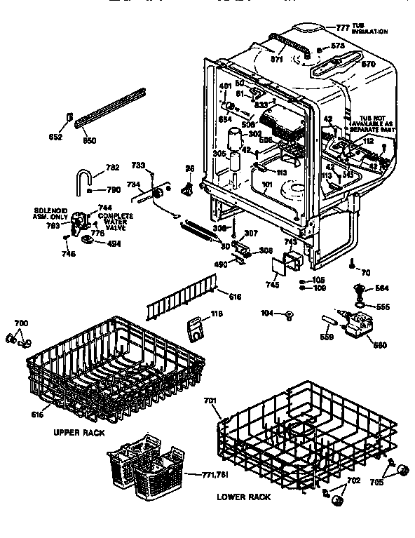 GE GSD1236X66WW tub assembly diagram