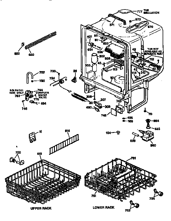 GE GSD4420X66BB cabinet diagram