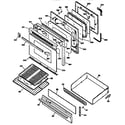 GE JGBP34AEV2AD door and drawer diagram