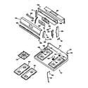 GE JGBP34WEV2WH control panel and cooktop diagram
