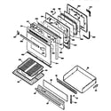 GE JGBP34WEV2WH door and drawer diagram