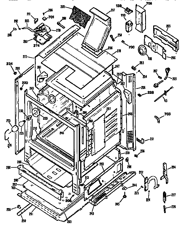 GE JGBP35WEV2WW main body diagram