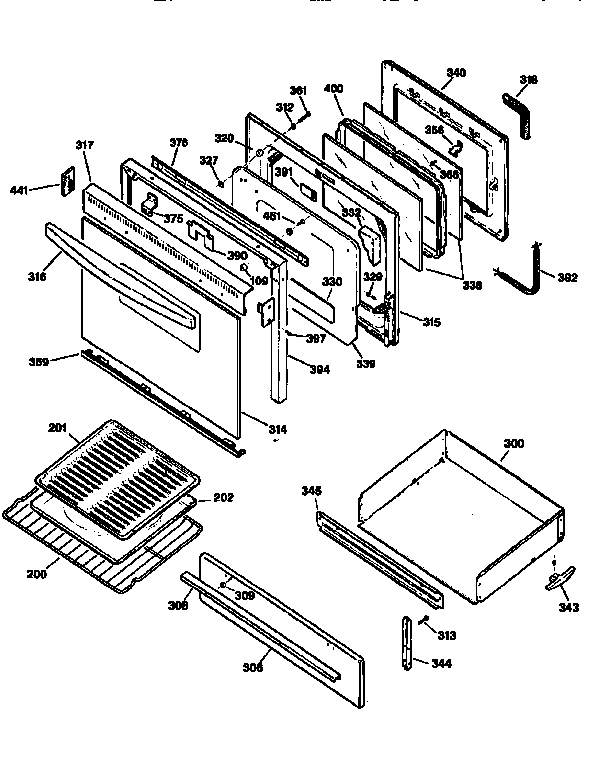 Kenmore 3627586591 door & drawer diagram