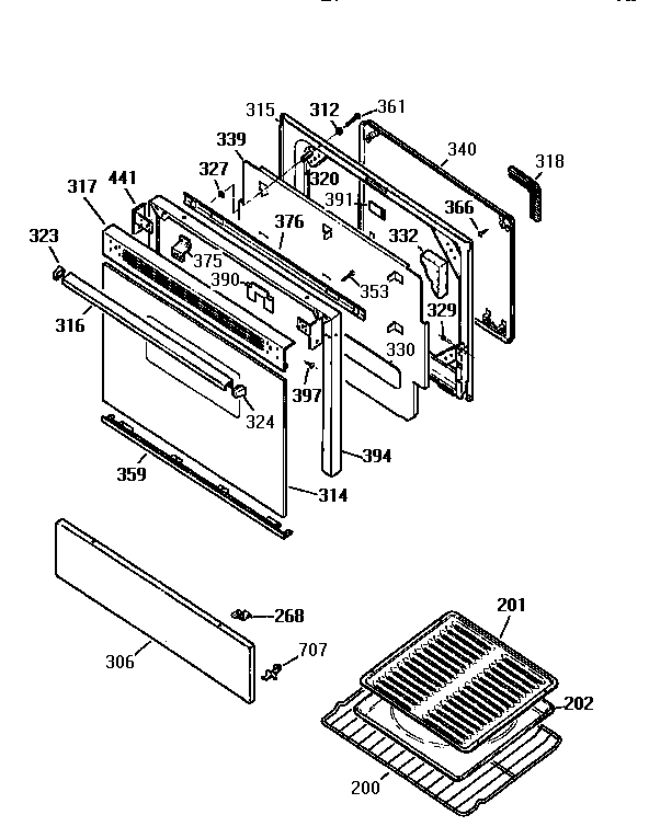 Kenmore 3627326192 door diagram