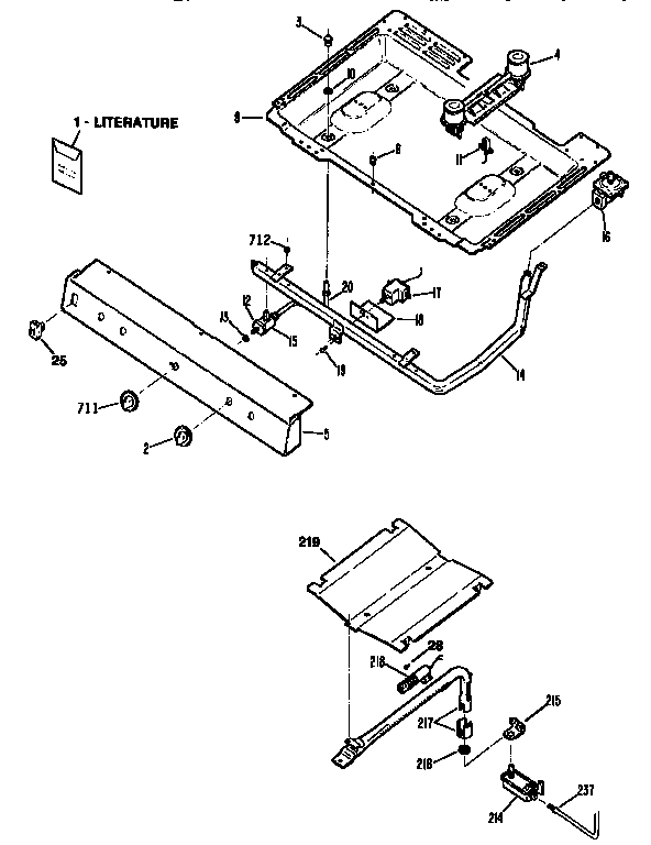Kenmore 3627165192 gas & burner diagram