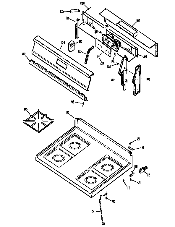 Kenmore 3627165192 cooktop diagram