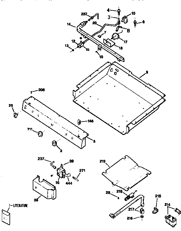 Kenmore 3627516891 gas and burner diagram