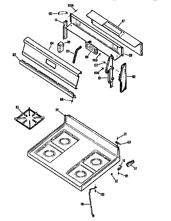 Kenmore 3627275592 cooktop diagram