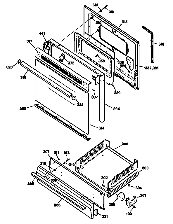 Kenmore 3627275592 door & drawer diagram