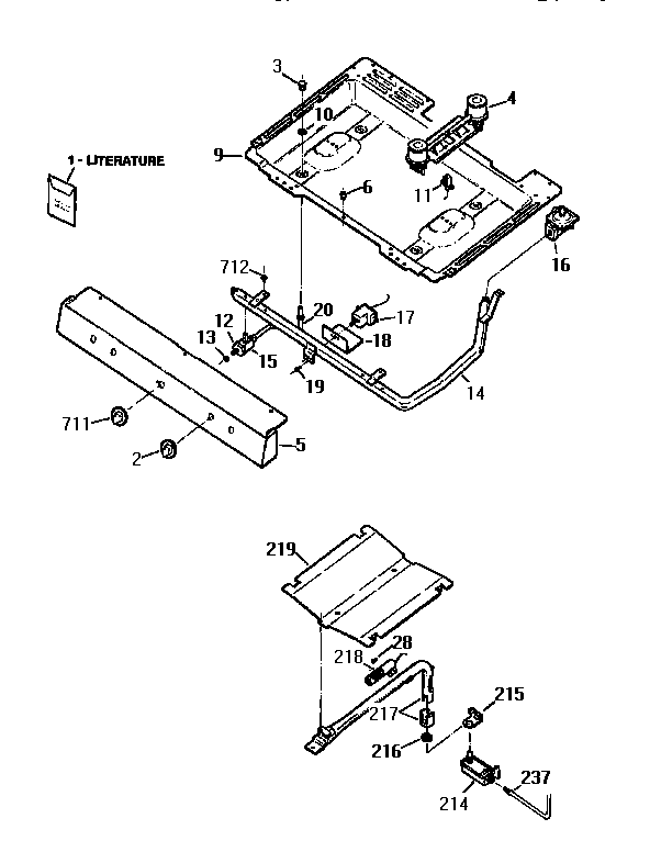 Kenmore 3626125892 gas and burner diagram