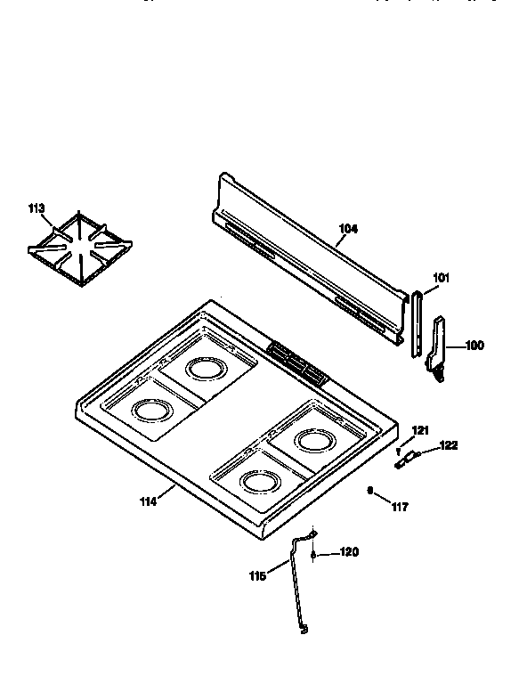 Kenmore 3626125892 cooktop diagram