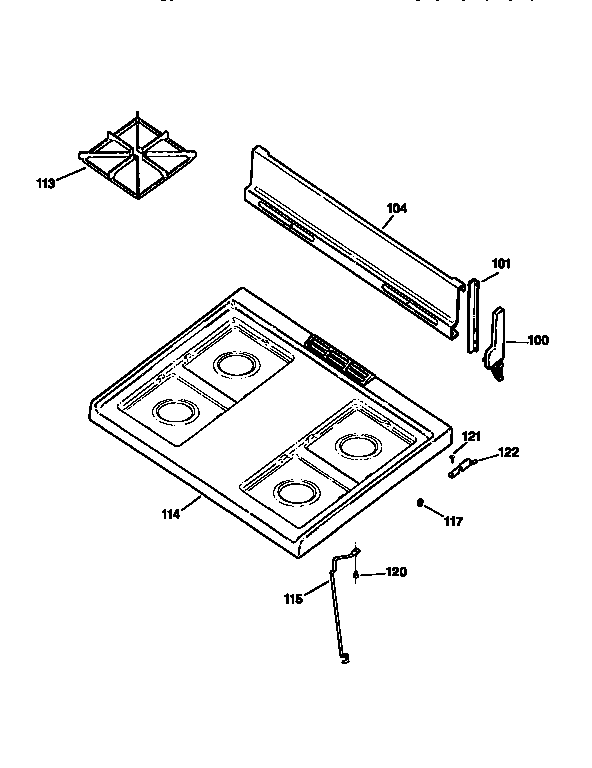 Kenmore 3626111898 cooktop diagram