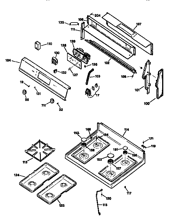 Kenmore 3627536191 cooktop diagram