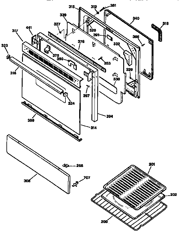 Kenmore 3627536191 door diagram