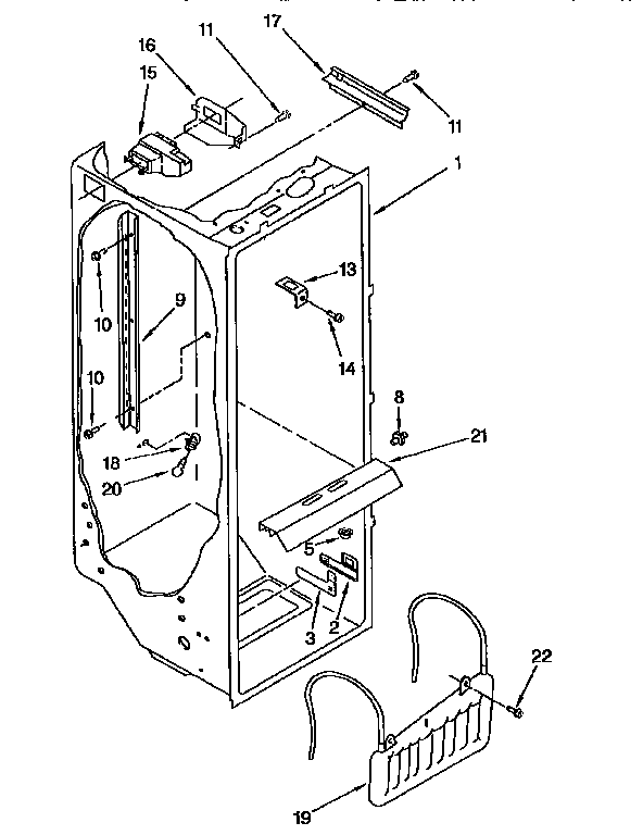 Kenmore 1069555923 refrigerator liner diagram