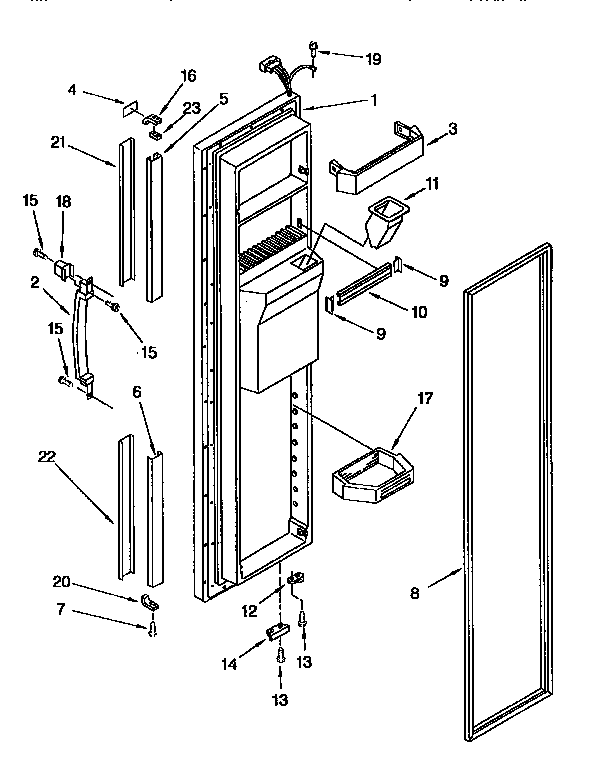 Kenmore 1069555923 freezer door diagram